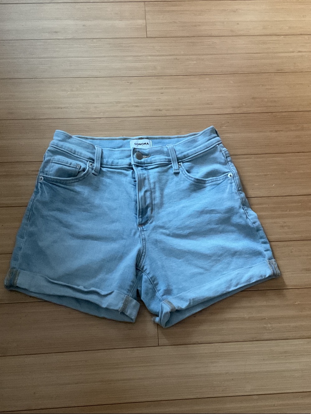 Sonoma Light Blue High-Rise Rolled Hem Denim Shorts